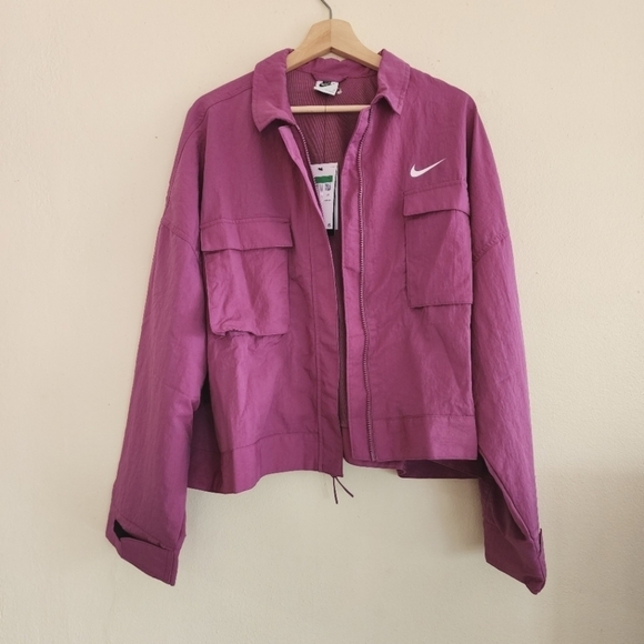 NWT Nike Purple Pink Oversize Jacket Windbreaker XL - Picture 1 of 14